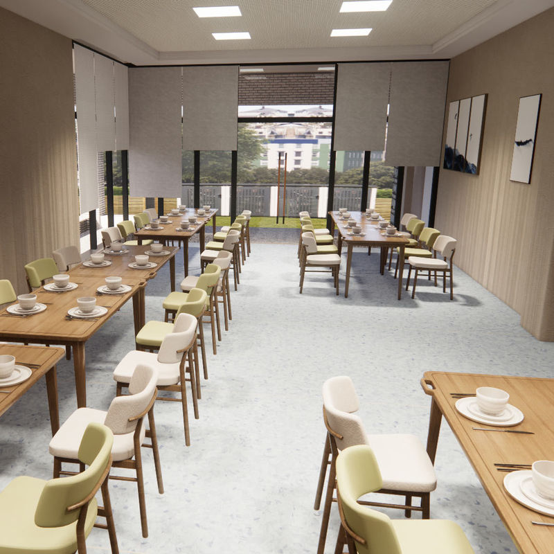 Гигиенические однородные полы для домов престарелых