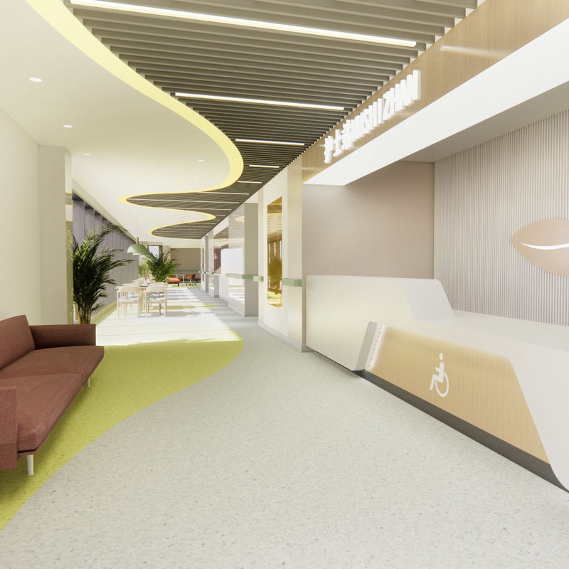 Гигиеническое виниловое напольное покрытие с противоскользящим эффектом для домов престарелых – прочная версия медицинского класса